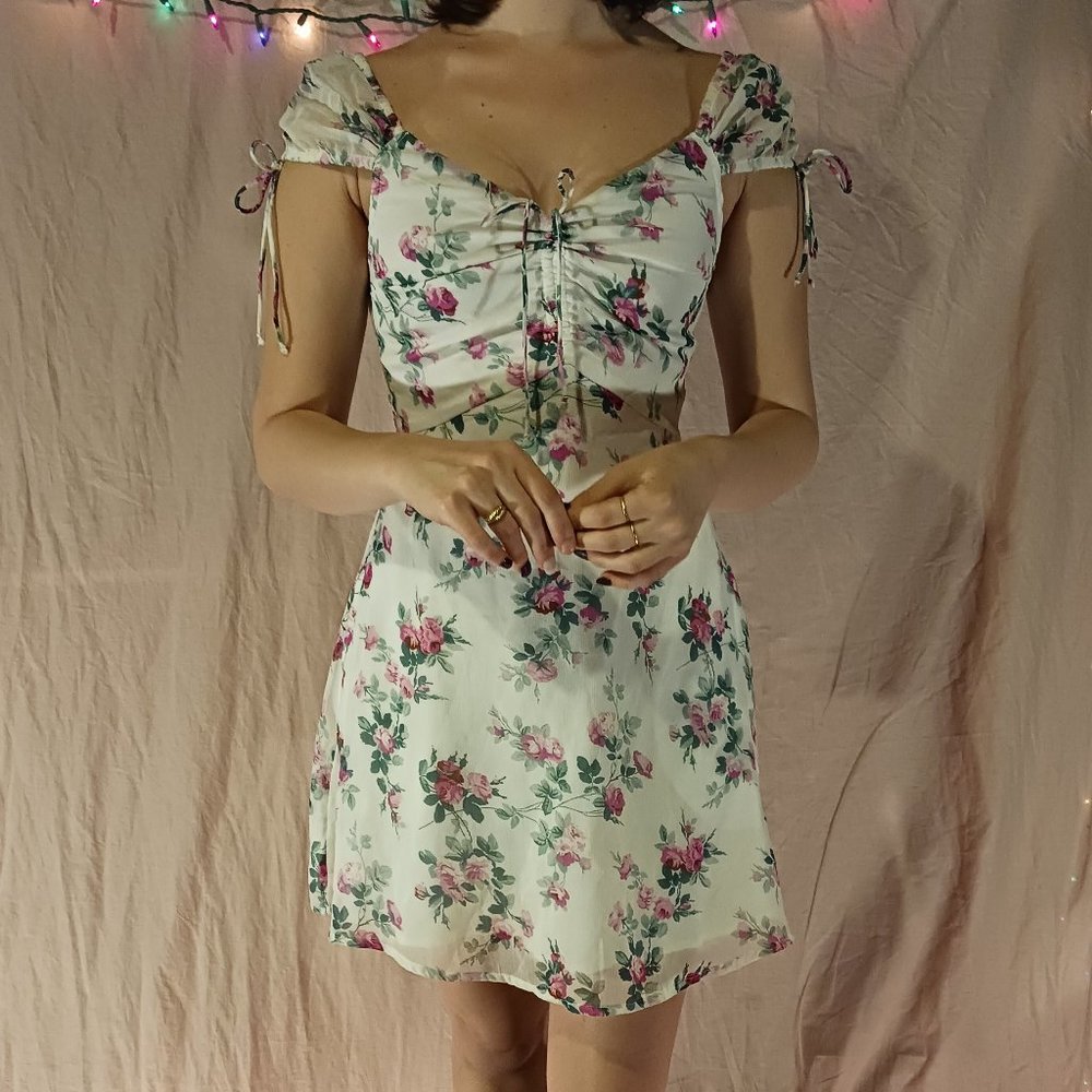 white floral dress